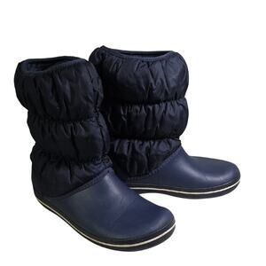 CROCS Winter Puff Boots Dark Blue Womens Size 8